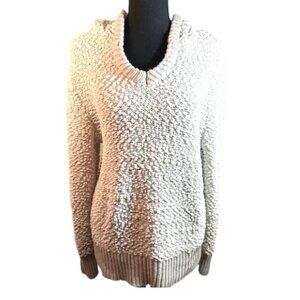 Green Tea Women’s Size Large Beige Long Sleeve Popcorn Knit Sweater